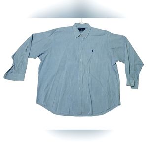 Ralph Lauren Men's Long Sleeve Shirt Blake Blue Plaid Button Down Size XXL
